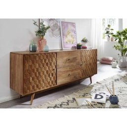 Buffet 180x42 Acacia laqué Bois naturel mosayk 100 - natur