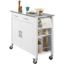 Sobuy - FKW108-W Desserte Roulante Chariot de Cuisine Meuble de Rangement à roulettes Buffet