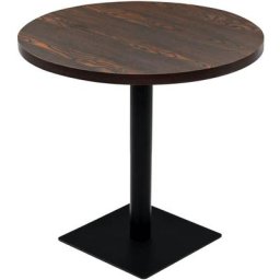 Table de bistro mdf et acier Rond 80 x 75 cm Frêne foncé Vidaxl Cendre foncé