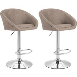 Set de 2 tabourets de bar Miami V2 tissu taupe