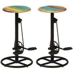 Tabourets de bar lot de 2 bois massif de récupération Vidaxl n/a