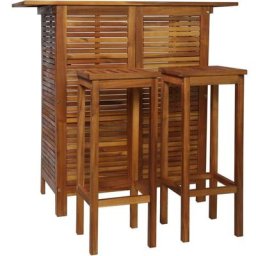 Table et chaises de bar 3 pcs Bois d'acacia massif Vidaxl n/a