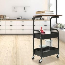Wyctin - Hofuton Desserte à Roulettes, Chariot de Rangement, 3 Niveaux, Espace de Rangement pour