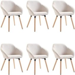 Chaises à manger lot de 6 crème tissu Vidaxl Crème