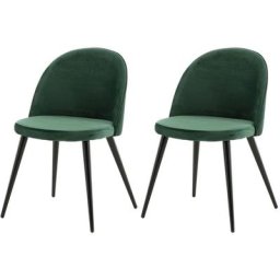 Velvet Chaise de salle à manger en velours, vert, noir. - Vert