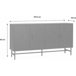 Alice's Garden - Buffet de rangement. Bazalt. quatre portes. deux étagères. l 157.5 x l 39 x h 83cm