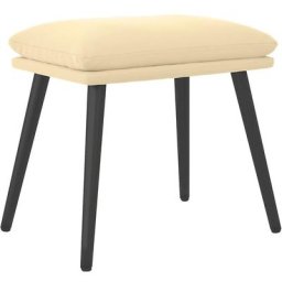 Repose-pied Blanc crème 45x29,5x39 cm Velours Vidaxl Cream white