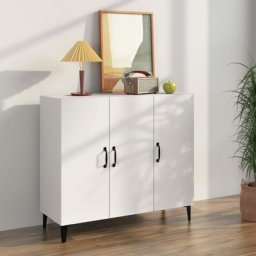 Buffet Bahut | Meuble de rangement Commode Blanc 90x34x80 cm Bois d'ingénierie 70442 - Blanc