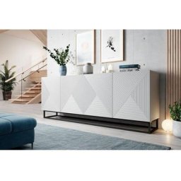 Buffet Bobochic Buffet 4 portes 200 cm alice pieds en métal Blanc - Blanc