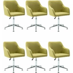 Chaises pivotantes à manger lot de 6 vert tissu Vidaxl Vert