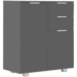 Buffet Gris brillant 71x35x80 cm Aggloméré Vidaxl Grey
