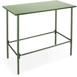 Table haute à manger en métal vert cactus 120 cm - Palavas - Vert