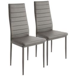 Lot de 2 Chaises, Tabourets de Bar Chaises de Salle à Manger,Chaise pu avec dossier en cuir