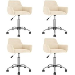 Chaises pivotantes à manger lot de 4 crème velours Vidaxl Crème