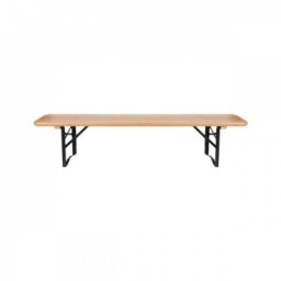 Banc en bois et fer pour enfant - l 19,5 x l 110 x h 36 cm - Beige - Livraison gratuite - Beige