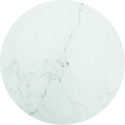 Plateau De Table Dessus de table | Blanc Ø60x0,8 cm Verre trempé design de marbre 79461 - Blanc