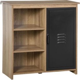 Buffet design industriel - meuble de rangement 3 niches placard - panneaux particules aspect bois