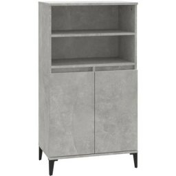Buffet haut Gris béton 60x36x110 cm Bois d'ingénierie Vidaxl Gris béton