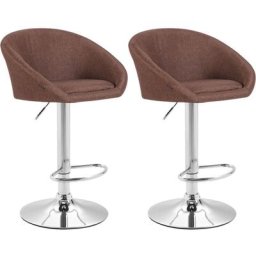 Set de 2 tabourets de bar Miami V2 tissu marron