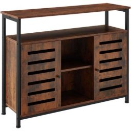 Buffet Warrington 100x37x82cm - Buffet, commode, meuble d'appoint - bois foncé industriel