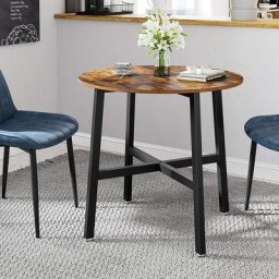 Vasagle Table à Manger, Table de Cuisine Ronde, pour Salon, Bureau, 80 x 75 cm (ø x h), Style