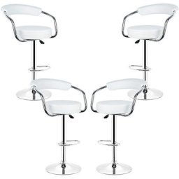 4PCS Tabourets de Bar Simili cuir, Chaise Haute de Bar avec Hauteur Reglable et Repose-Pieds Chaise