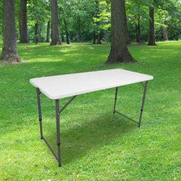 Skylantern - Table Pliante 120 cm d'Appoint Rectangulaire Blanche - Table de Camping 6 personnes