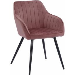 Chaise en velours bertille rose - Rose