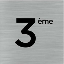 Signaletique.biz France - Pictogramme 3ème étage (Q1068). Signalisation Porte 150 x 150 mm.