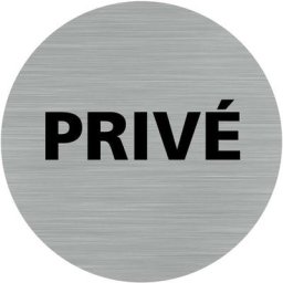 Signaletique.biz France - Pictogramme Privé (Q0194). Autocollant souple effet alu brossé ou plaque