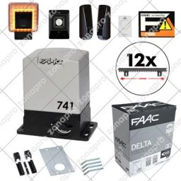 Faac - 741 delta 3 kit 900kg Avec Crémaillère En Nylon Automatisme Portail Coulissant - mètres