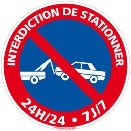 Panneau Interdiction de Stationner, Panneau de Signalisation Taille Standard 250 mm. Panneau