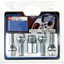 Jeu d'antivol de roue chrome + 1 clé - renault - trafic