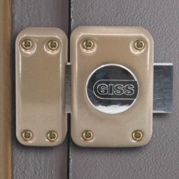 Verrou de porte haute sécurité s'entrouvrant a bouton et cylindre Giss Dimension - 40 mm