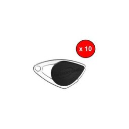 Intratone - Lot de 10 badges électroniques noir - badges mifare en inox 08-0101 (ne se programme