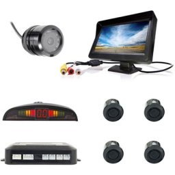 Kit de stationnement avec moniteur 4,3', caméra de recul à 9 leds et capteurs