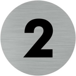 Signaletique.biz France - Pictogramme chiffre 2 (Q0305). Numéro de porte 2. Autocollant souple