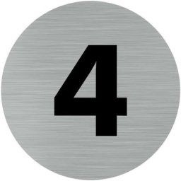 Signaletique.biz France - Pictogramme chiffre 4 (Q0307). Numéro de porte 4. Autocollant souple