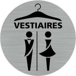 Signaletique.biz France - Pictogramme Vestiaires (Q0461). Autocollant souple effet alu brossé ou