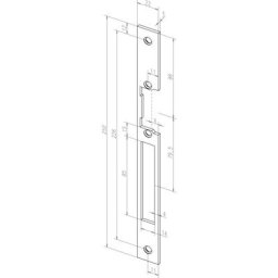 Eff Eff France Sas - Têtière longue hz Acier inox s 967 eff eff pour gâche électrique 44535-01