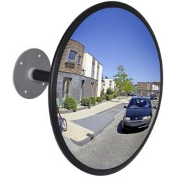 Topdeal - Miroir de trafic convexe Acrylique Noir 30 cm Intérieur