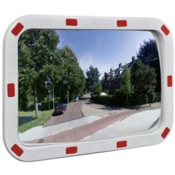 Miroir de trafic convexe rectangulaire 40x60cm avec réflecteurs - Topdeal