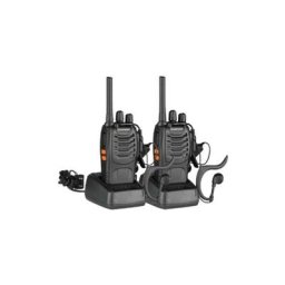 2PCS 2800mAh Walkie-talkie PMR446MHz en veille ultra-longue durée EU Standard Noir