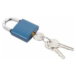 Cyclingcolors - Cadenas à clé ovale 38mm bleu et 3 clés Sécurité Ouverture Fermeture Intérieur