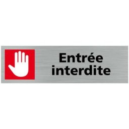 Pictogramme ENTREE INTERDITE (Q0297). Signalisation Porte - 170 X 50 mm - Autocollant souple ou