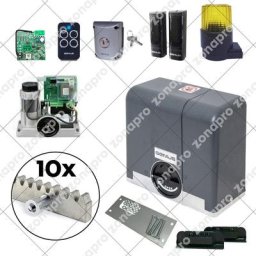 Faac Genius Kit Automatisme Portail Coulissant blizzard 500kg 230v Crémaillère - mètres crémaillère