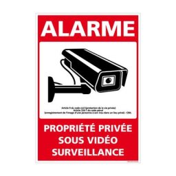 Signaletique.biz France - Panneau de signalisation Alarme Propriété Privée Sous Vidéosurveillance.