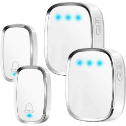 Sonnette extérieure sans fil étanche, sonnette à portée de 300 m, 2 émetteurs et 2 récepteurs, kit