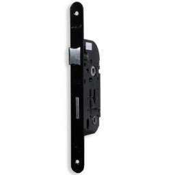 Serrure de Porte Noire à Encastrer Bouton Axe 40 mm à condamnation Reversible