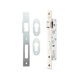 Serrure de portail à larder trou inox de cylindre européen i axe a 25mm + gâche